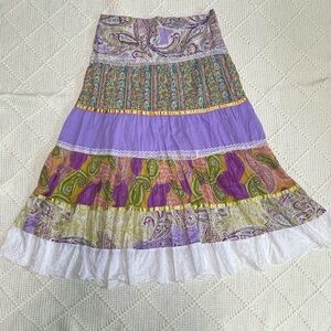 Live a Little Multicolor Paisley A-Line Skirt